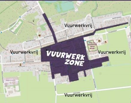 Plattegrond vuurwerkzone SChiermonnikoog